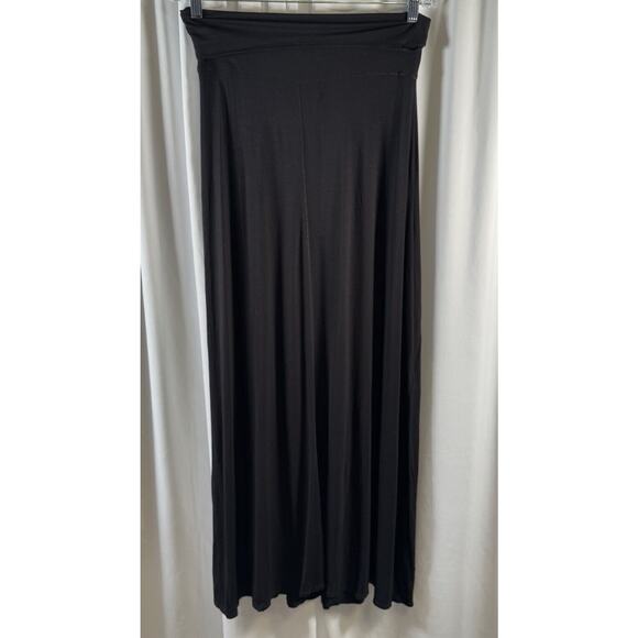 Max Studio Fold Over Waist Maxi Jersey Skirt, Black, Sz: M, 73-20 - Picture 8 of 16